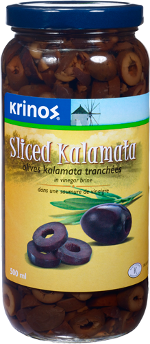 Krinos Sliced Kalamata Olives – 500 mL