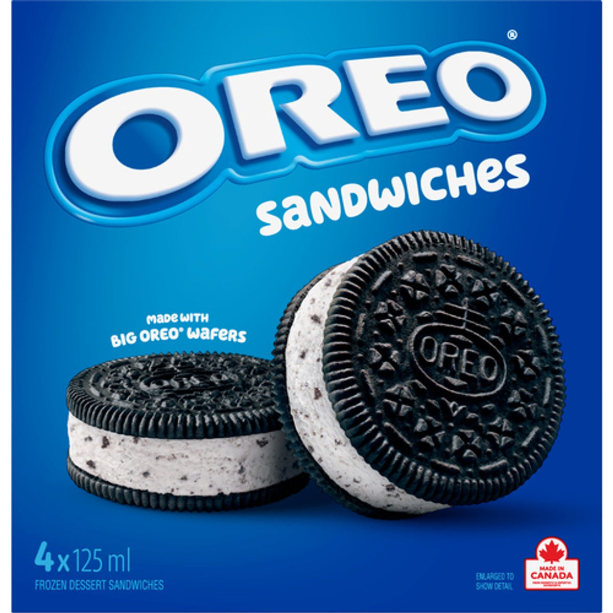 Oreo Cookies & Cream Frozen Dessert Sandwiches, 4 × 125 mL