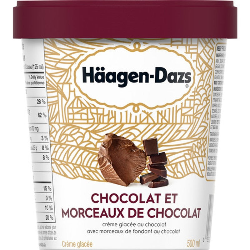 Häagen-Dazs Chocolate Chocolate Chunk Ice Cream, 500 mL