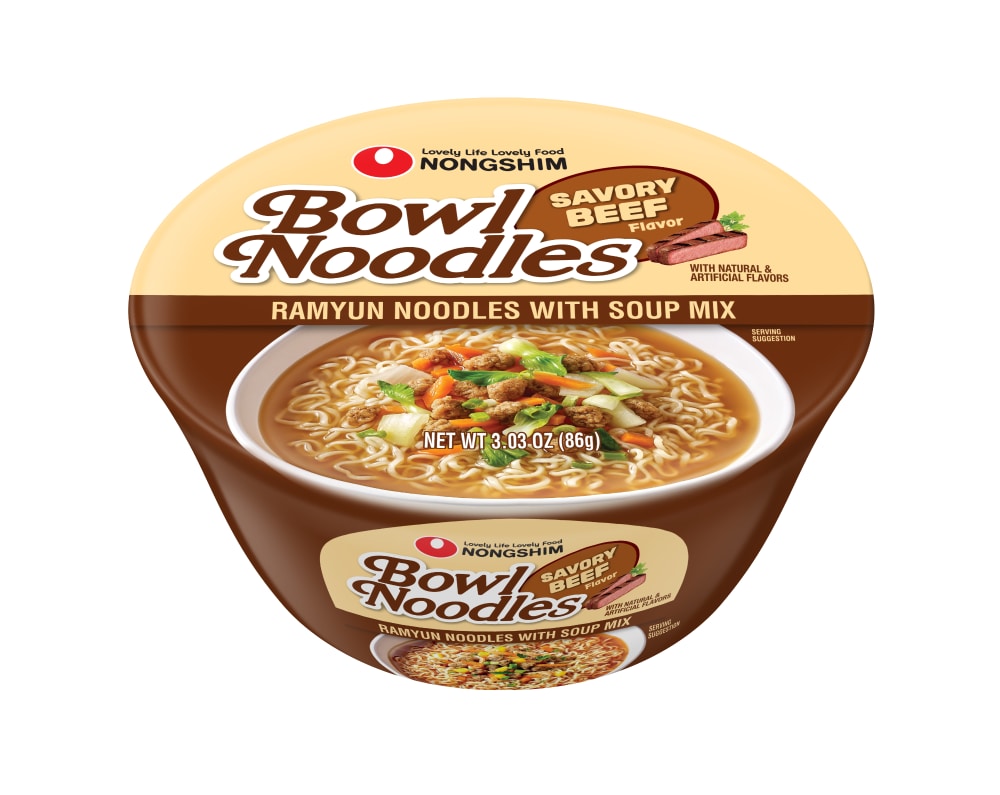 Nongshim Beef Flavour Bowl Noodle Soup, 86 g