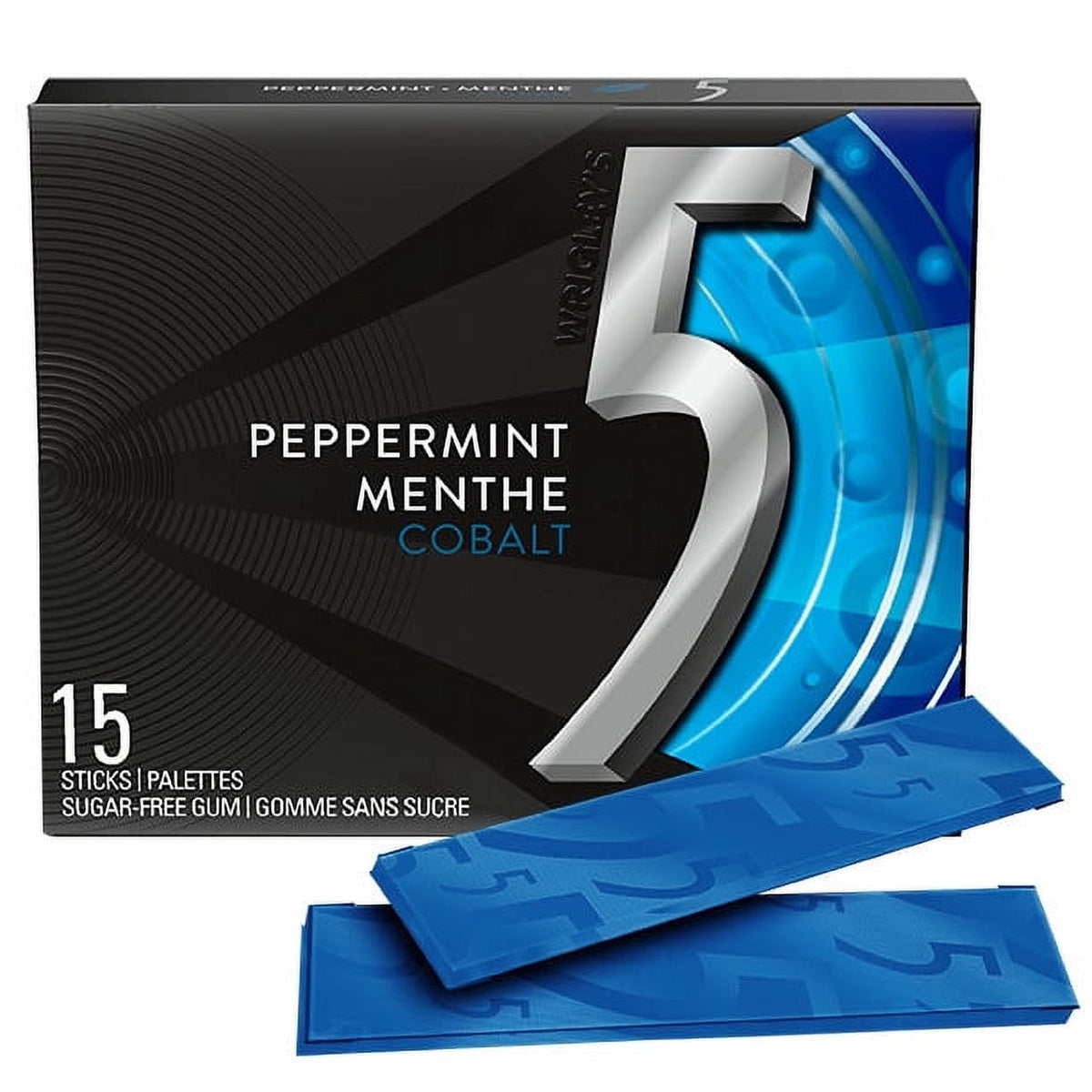 5 Gum Cobalt Peppermint Sugar-Free Gum, 15 Sticks