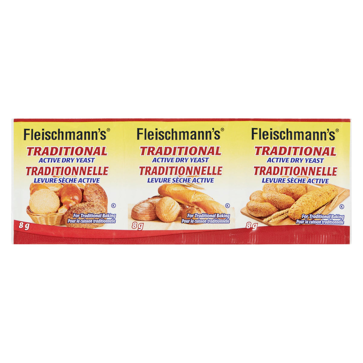 Fleischmann’s Traditional Active Dry Yeast — 3 × 8 g