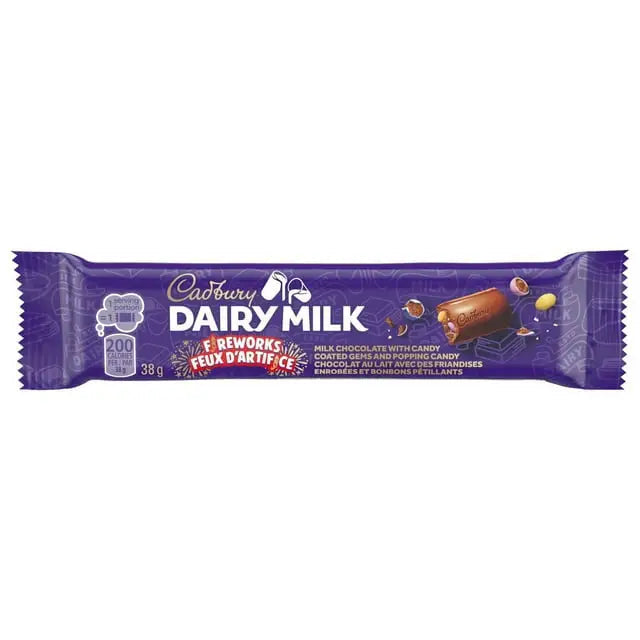 Cadbury Dairy Milk Fireworks Chocolate Bar, 38 g
