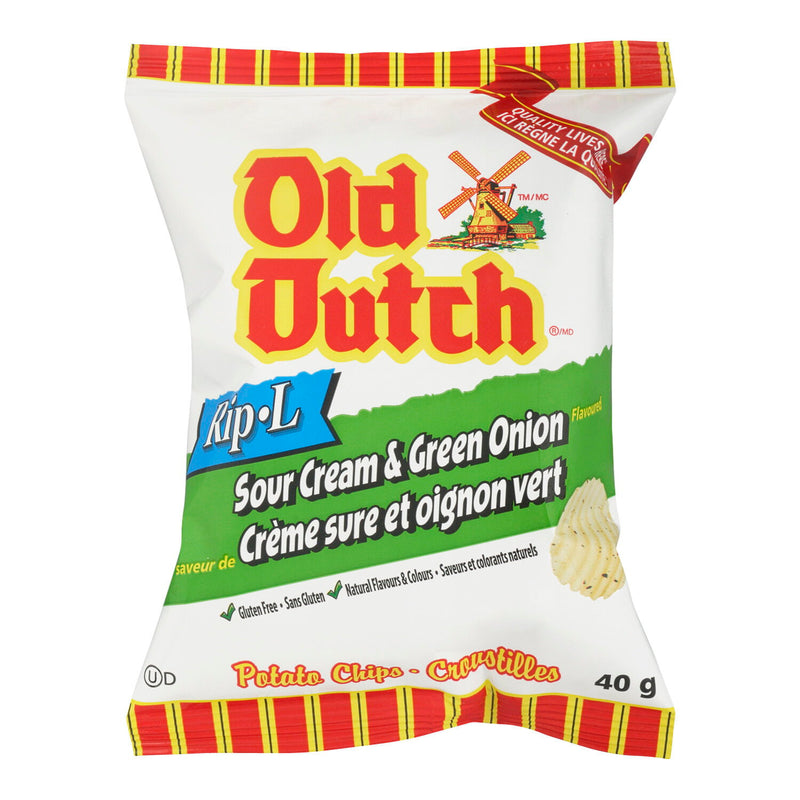 Old Dutch Rip-L Sour Cream & Green Onion Potato Chips 40 g