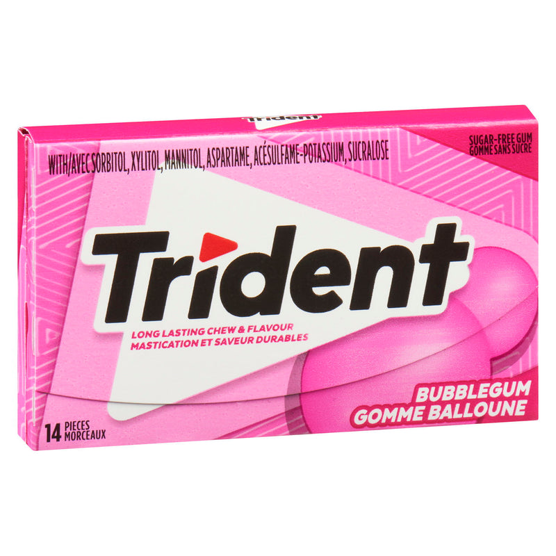 Trident Bubblegum Sugar-Free Gum, 14 Pieces
