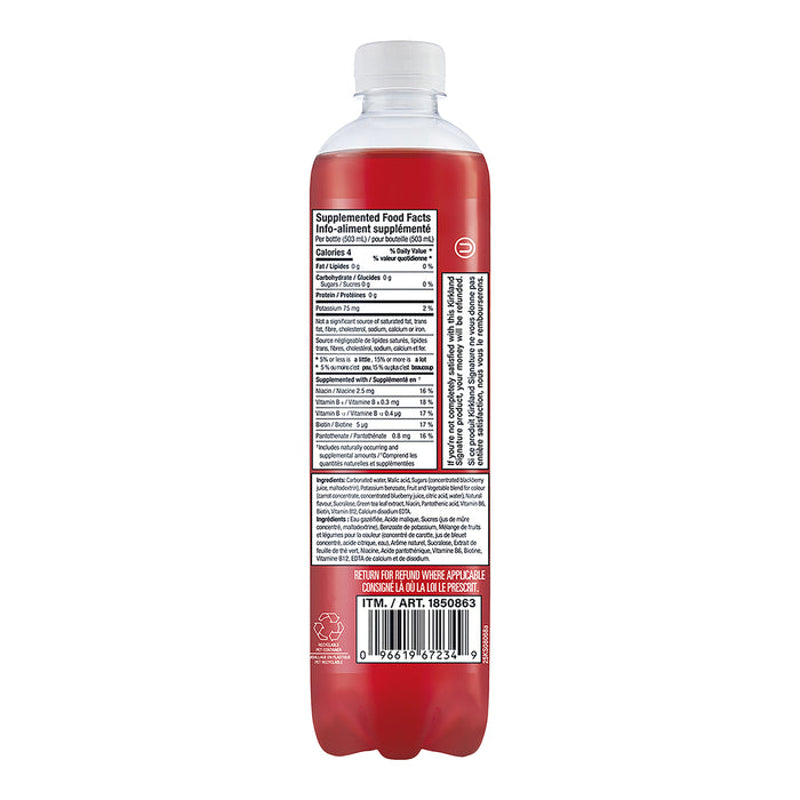 Kirkland Signature Black Raspberry Sparkling Drink – 503 mL — rear label view