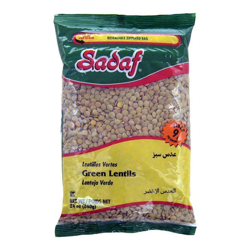 Sadaf Dried Green Lentils — 680 g