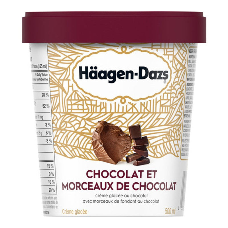 Häagen-Dazs Chocolate Chocolate Chunk Ice Cream, 500 mL