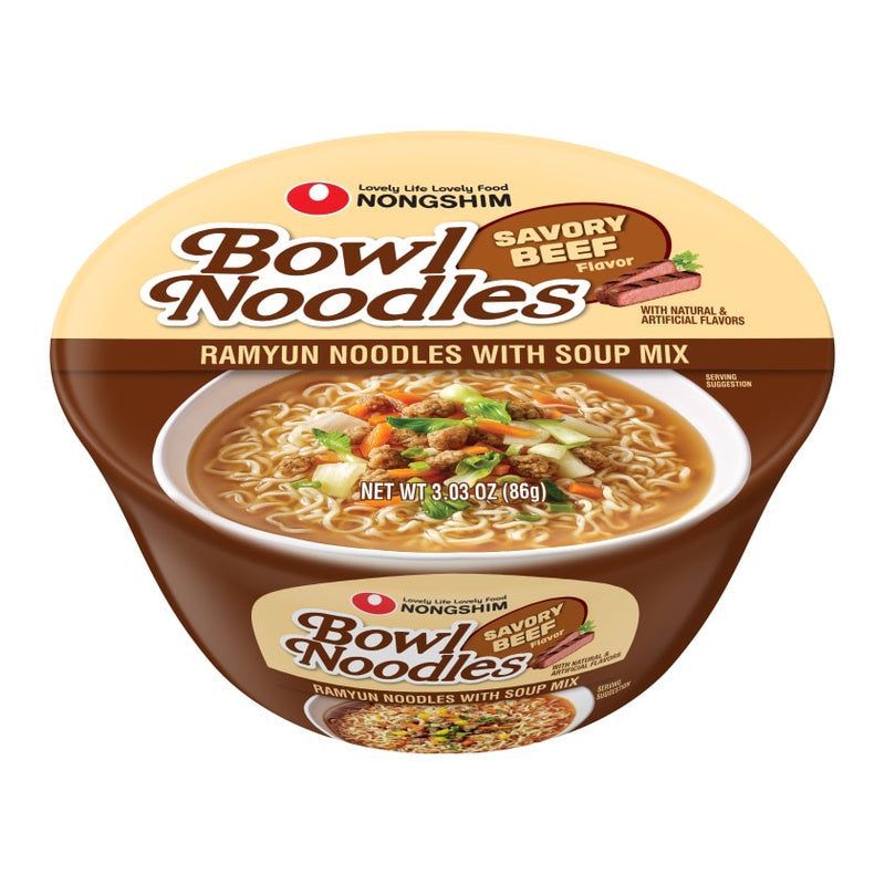 Nongshim Beef Flavour Bowl Noodle Soup, 86 g