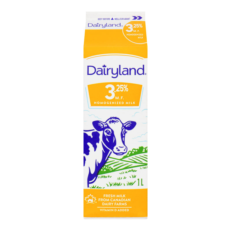 Dairyland Homogenized Milk, 3.25% M.F., 1 L