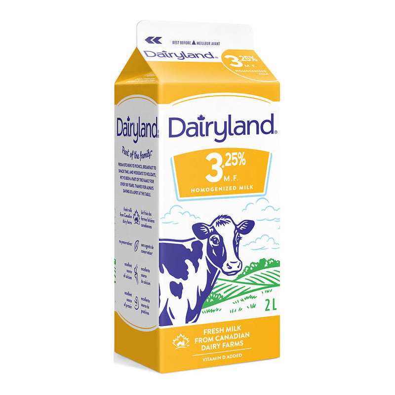 Dairyland Homogenized Milk, 3.25% M.F., 2 L