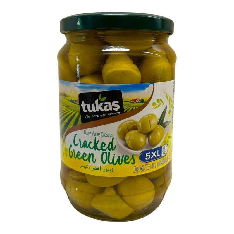 Tukas Cracked Green Olives