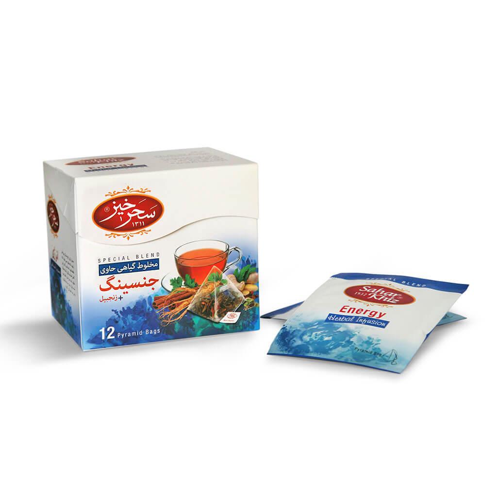 Saharkhiz Ginseng & Ginger Herbal Infusion – 12 Pyramid Bags